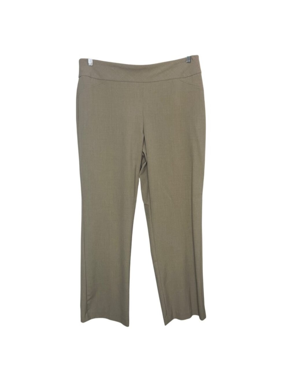 Roz & Ali Straight Leg Pull On Pants Stretch Womens Petite 14 Tan New